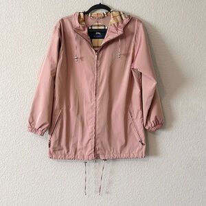 Burberry Pink Hooded Jacket with Signature Check Lining